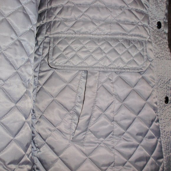 Nautica Silver Gray Quilted Puffer Jacket Removable Hood Sz S - Picture 5 of 16